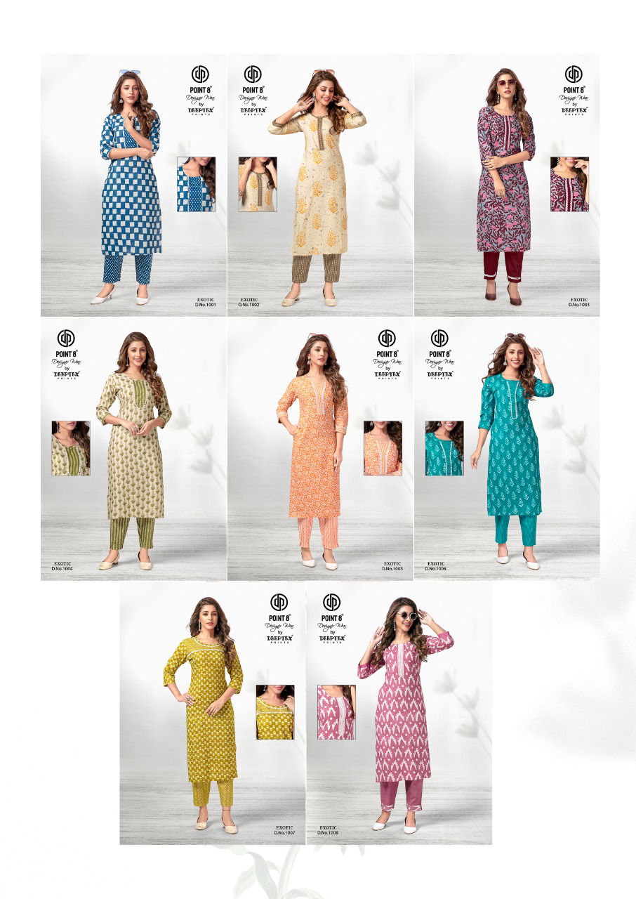 Deeptex Exotic 1 Casual Wear Wholesale Kurti With Pant Collection